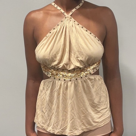 Marciano by Guess Silk & Sequins Halter Top - Picture 5 of 7